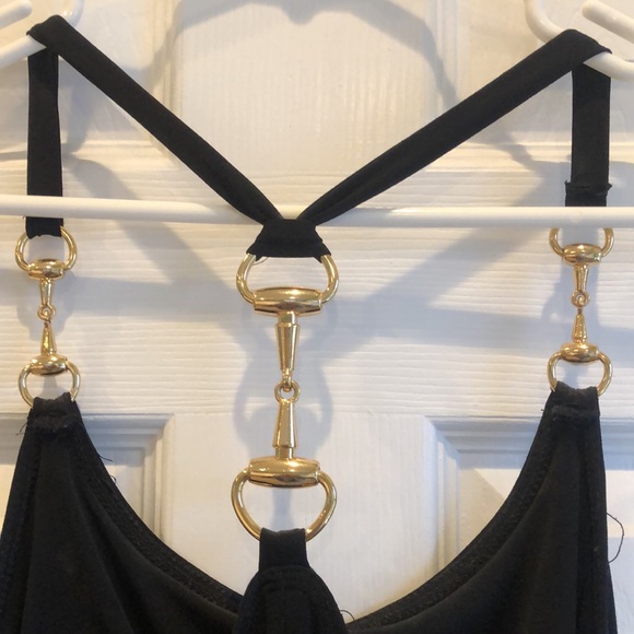 Litlle Black Swing Cocktail Dress with gold hardware accents. Morgan McPheeters - Picture 9 of 10